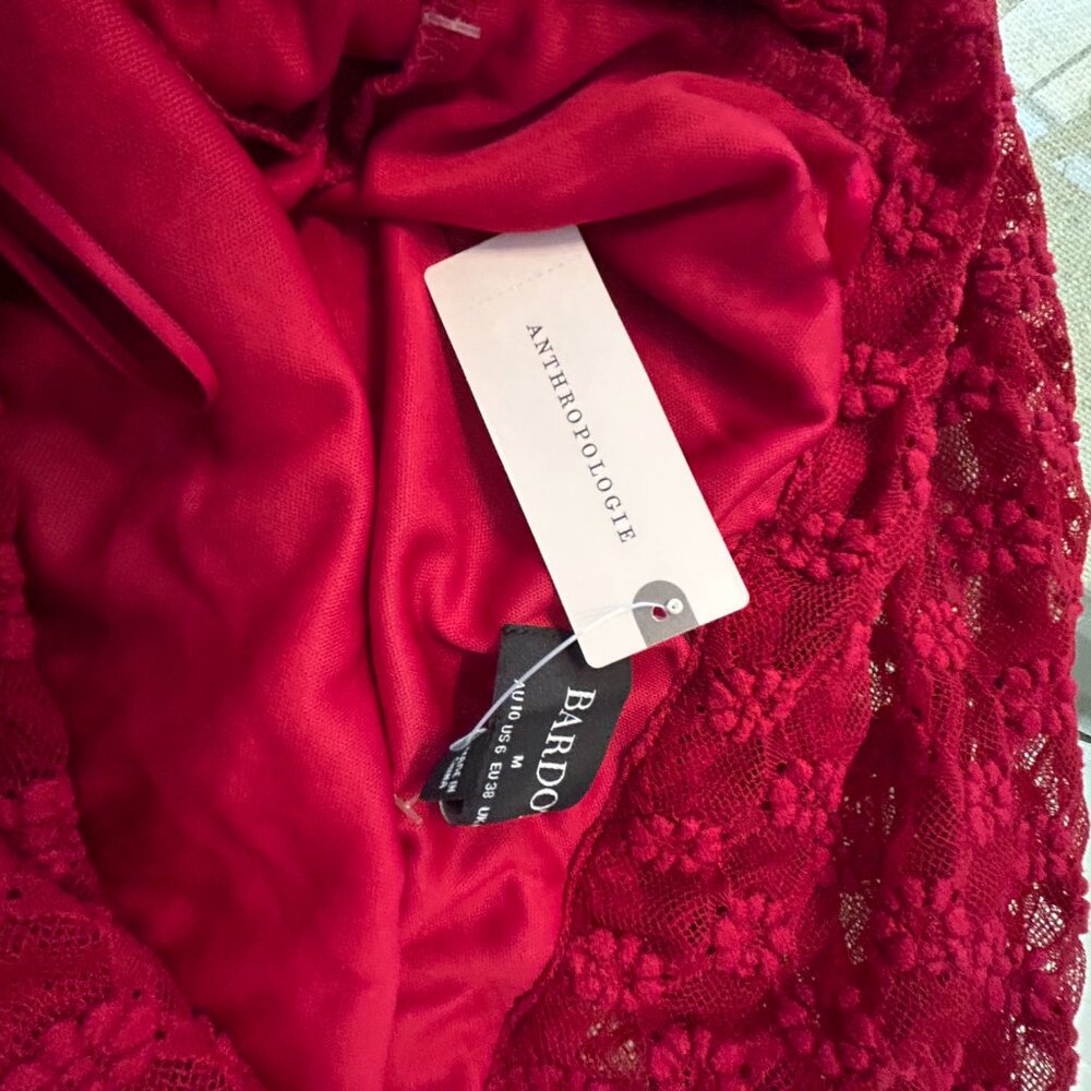 NWT Anthropologie/Bardot Adoni Ruby Red Maxi Dress - Picture 7 of 8